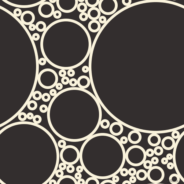 bubbles, circles, sponge, big, medium, small, 9 pixel line width, Off Yellow and Night Rider circles bubbles sponge soap seamless tileable