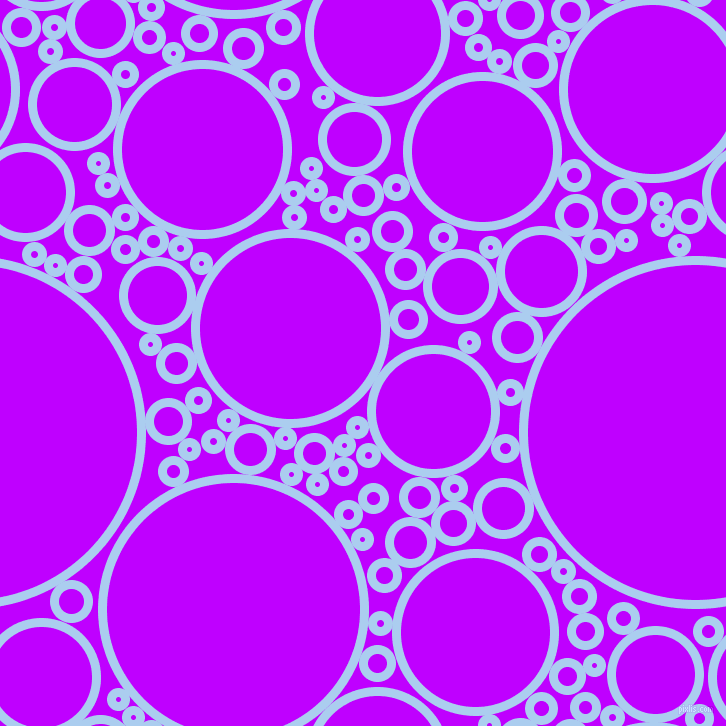 bubbles, circles, sponge, big, medium, small, 9 pixel line width, Pale Cornflower Blue and Electric Purple circles bubbles sponge soap seamless tileable