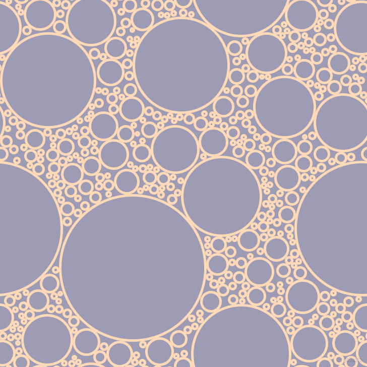 bubbles, circles, sponge, big, medium, small, 5 pixel line width, Peach Puff and Logan circles bubbles sponge soap seamless tileable