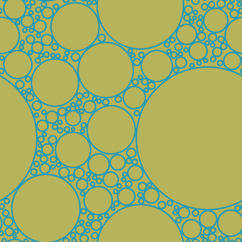 bubbles, circles, sponge, big, medium, small, 3 pixel line width, Pelorous and Olive Green circles bubbles sponge soap seamless tileable