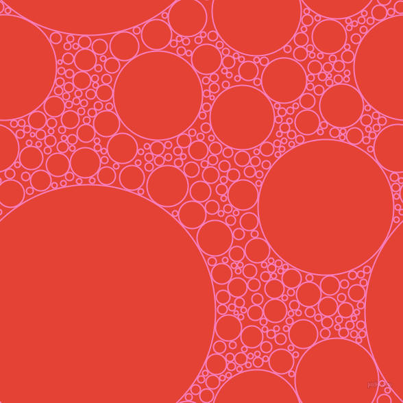 bubbles, circles, sponge, big, medium, small, 2 pixel line width, Persian Pink and Cinnabar circles bubbles sponge soap seamless tileable