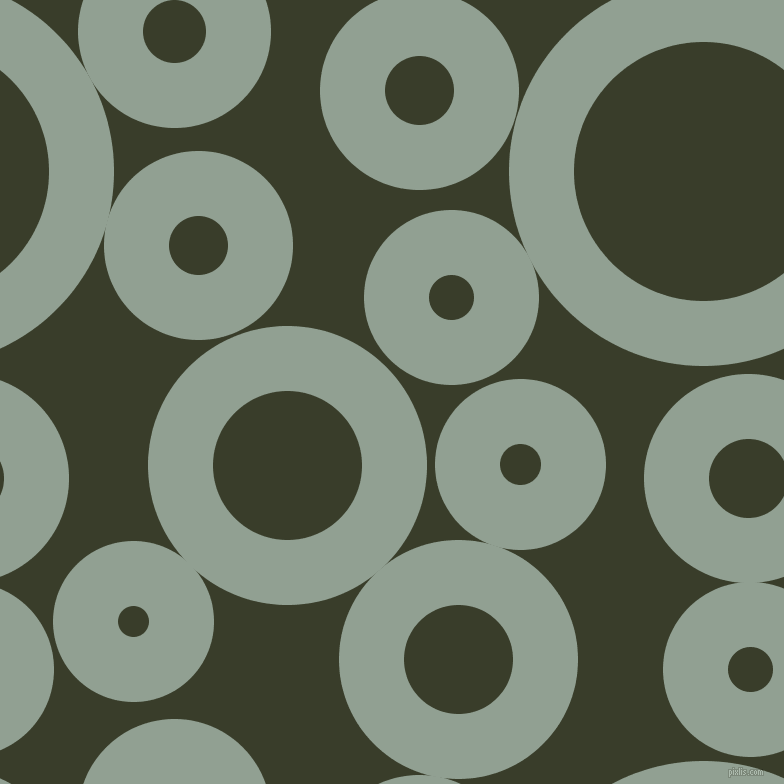 bubbles, circles, sponge, big, medium, small, 65 pixel line width, Pewter and Green Kelp circles bubbles sponge soap seamless tileable