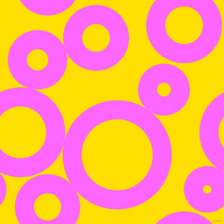 bubbles, circles, sponge, big, medium, small, 65 pixel line width, Pink Flamingo and Golden Yellow circles bubbles sponge soap seamless tileable