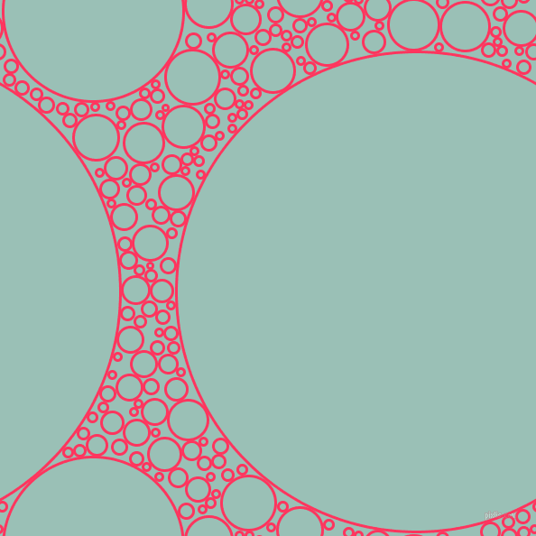 bubbles, circles, sponge, big, medium, small, 3 pixel line width, Radical Red and Shadow Green circles bubbles sponge soap seamless tileable