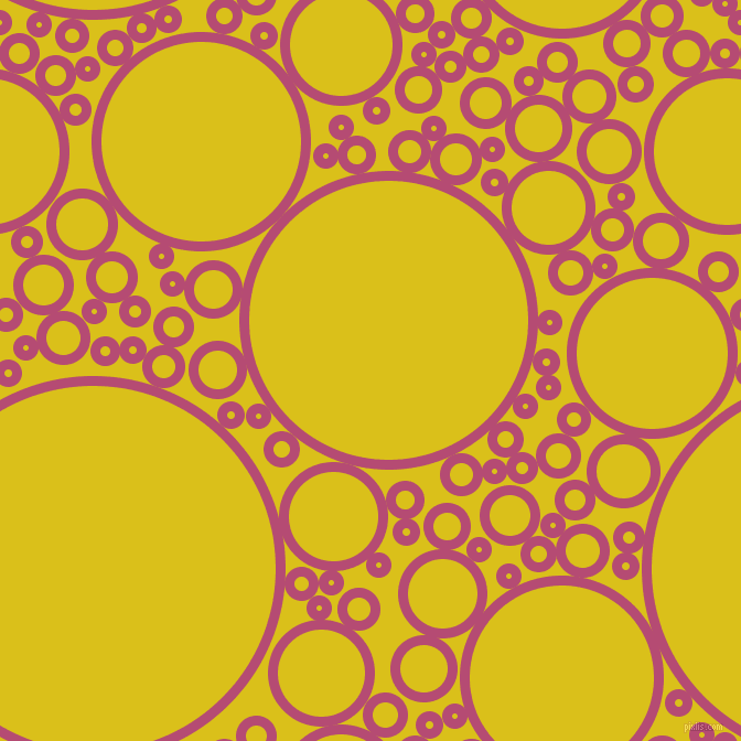 bubbles, circles, sponge, big, medium, small, 9 pixel line width, Royal Heath and Sunflower circles bubbles sponge soap seamless tileable