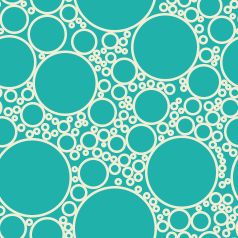 bubbles, circles, sponge, big, medium, small, 5 pixel line width, Rum Swizzle and Light Sea Green circles bubbles sponge soap seamless tileable