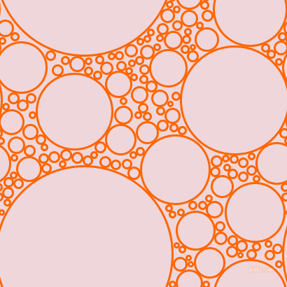 bubbles, circles, sponge, big, medium, small, 3 pixel line width, Safety Orange and Pale Rose circles bubbles sponge soap seamless tileable
