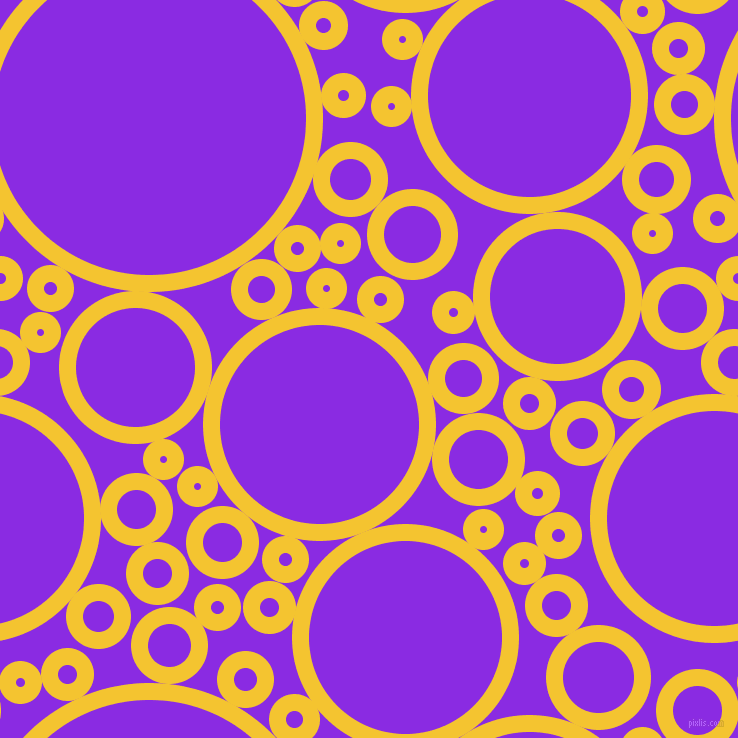 bubbles, circles, sponge, big, medium, small, 17 pixel line width, Saffron and Blue Violet circles bubbles sponge soap seamless tileable
