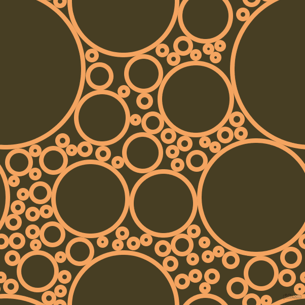 bubbles, circles, sponge, big, medium, small, 9 pixel line width, Sandy Brown and Madras circles bubbles sponge soap seamless tileable