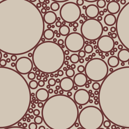 bubbles, circles, sponge, big, medium, small, 5 pixel line width, Sanguine Brown and Stark White circles bubbles sponge soap seamless tileable