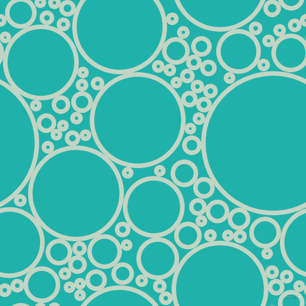 bubbles, circles, sponge, big, medium, small, 9 pixel line width, Sea Mist and Light Sea Green circles bubbles sponge soap seamless tileable