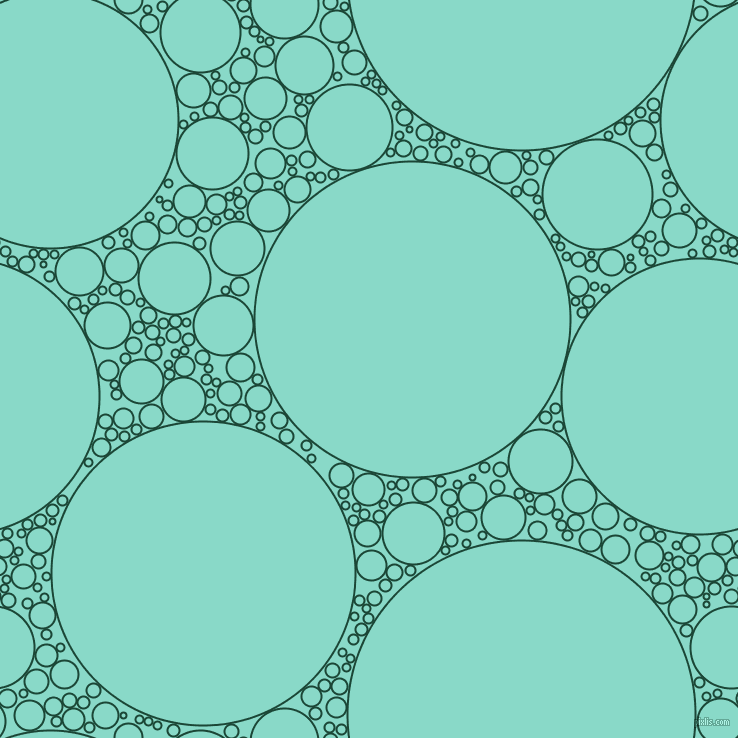 bubbles, circles, sponge, big, medium, small, 2 pixel line width, Sherwood Green and Riptide circles bubbles sponge soap seamless tileable