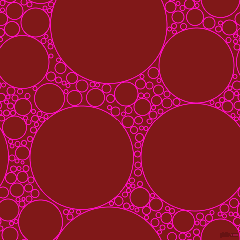 bubbles, circles, sponge, big, medium, small, 2 pixel line width, Shocking Pink and Falu Red circles bubbles sponge soap seamless tileable