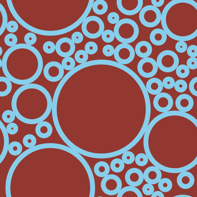 bubbles, circles, sponge, big, medium, small, 17 pixel line width, Sky Blue and Thunderbird circles bubbles sponge soap seamless tileable