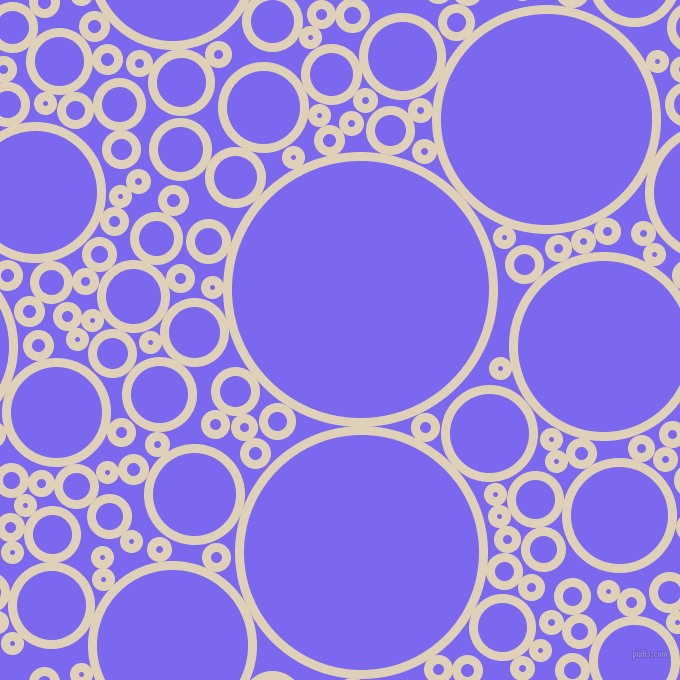 bubbles, circles, sponge, big, medium, small, 9 pixel line width, Spanish White and Medium Slate Blue circles bubbles sponge soap seamless tileable