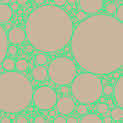 bubbles, circles, sponge, big, medium, small, 2 pixel line width, Spring Green and Sour Dough circles bubbles sponge soap seamless tileable