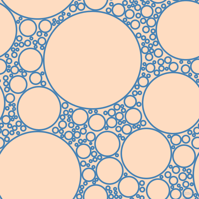 bubbles, circles, sponge, big, medium, small, 5 pixel line width, Steel Blue and Karry circles bubbles sponge soap seamless tileable