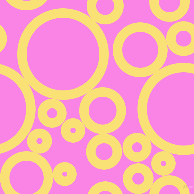 bubbles, circles, sponge, big, medium, small, 33 pixel line width, Sweet Corn and Pale Magenta circles bubbles sponge soap seamless tileable