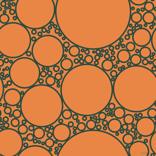 bubbles, circles, sponge, big, medium, small, 5 pixel line width, Te Papa Green and Flamenco circles bubbles sponge soap seamless tileable