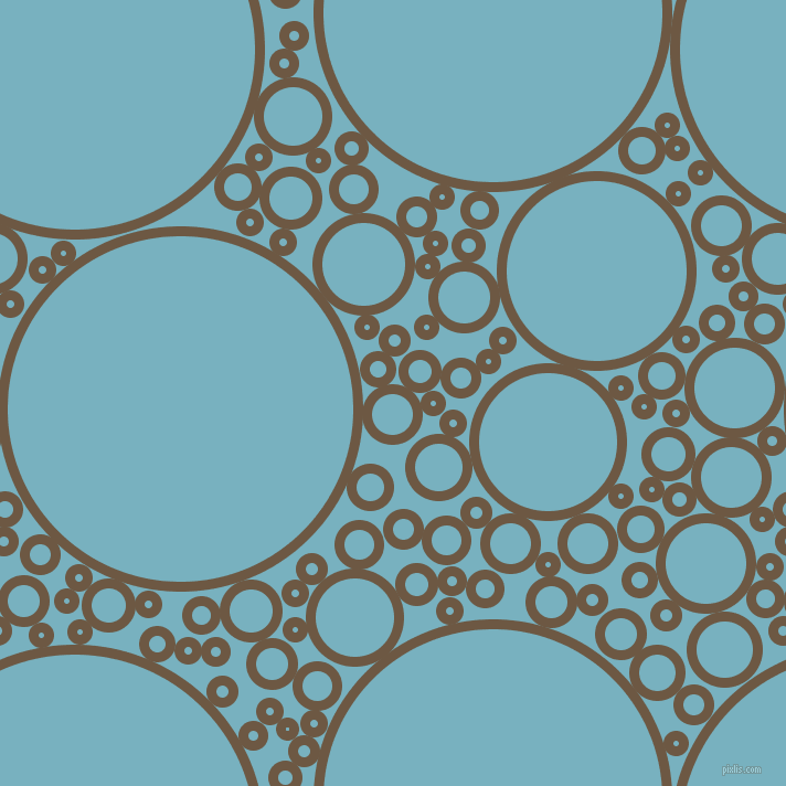 bubbles, circles, sponge, big, medium, small, 9 pixel line width, Tobacco Brown and Glacier circles bubbles sponge soap seamless tileable