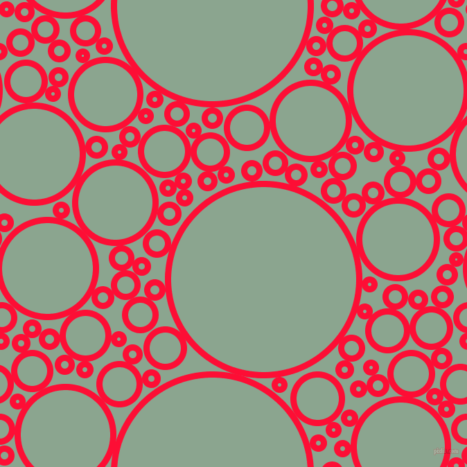 bubbles, circles, sponge, big, medium, small, 9 pixel line width, Torch Red and Envy circles bubbles sponge soap seamless tileable