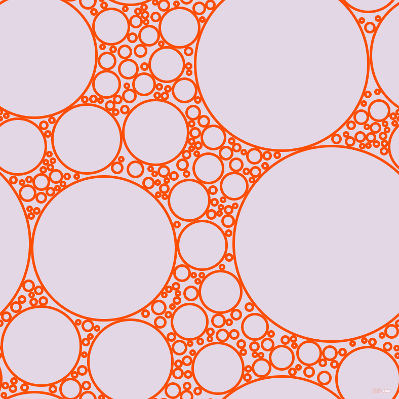 bubbles, circles, sponge, big, medium, small, 5 pixel line width, Vermilion and Snuff circles bubbles sponge soap seamless tileable