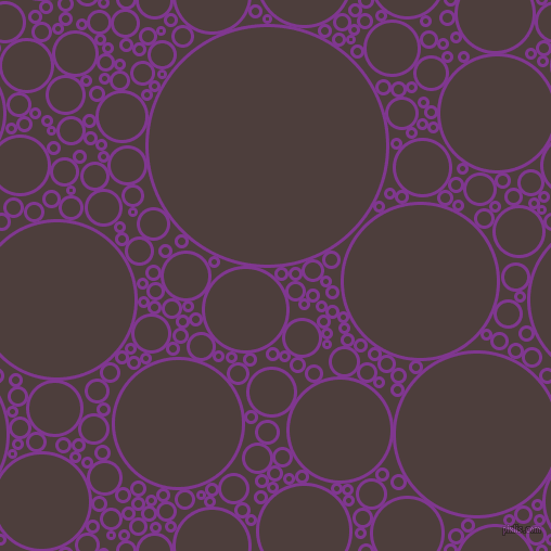 bubbles, circles, sponge, big, medium, small, 3 pixel line width, Vivid Violet and Crater Brown circles bubbles sponge soap seamless tileable
