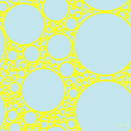 bubbles, circles, sponge, big, medium, small, 5 pixel line width, Yellow and Onahau circles bubbles sponge soap seamless tileable