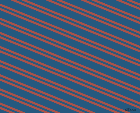 158 degree angle dual stripes lines, 7 pixel lines width, 6 and 23 pixel line spacing, Apple Blossom and Bahama Blue dual two line striped seamless tileable