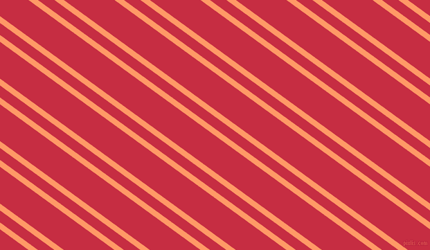 144 degree angle dual stripes lines, 8 pixel lines width, 14 and 43 pixel line spacing, Atomic Tangerine and Brick Red dual two line striped seamless tileable