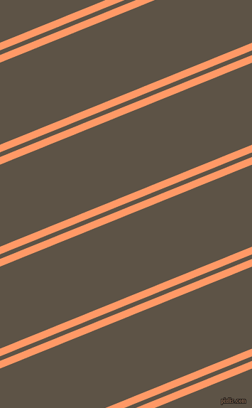 22 degree angles dual stripes lines, 10 pixel lines width, 6 and 107 pixels line spacing, Atomic Tangerine and Judge Grey dual two line striped seamless tileable