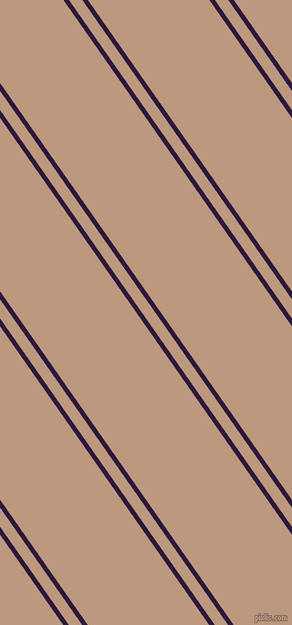 125 degree angle dual stripes line, 5 pixel line width, 12 and 109 pixel line spacingBlackcurrant and Pale Taupe dual two line striped seamless tileable