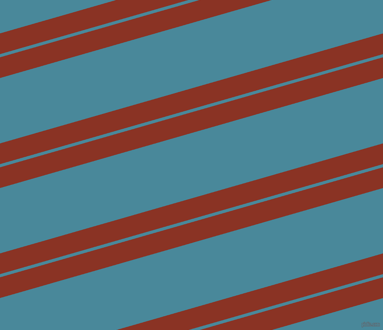 16 degree angles dual stripe lines, 39 pixel lines width, 6 and 123 pixels line spacing, Burnt Umber and Hippie Blue dual two line striped seamless tileable