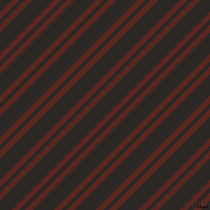 45 degree angle dual striped line, 18 pixel line width, 12 and 50 pixel line spacing, Caput Mortuum and Bokara Grey dual two line striped seamless tileable