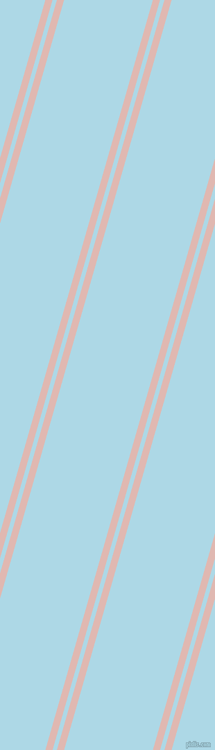 74 degree angles dual striped lines, 10 pixel lines width, 6 and 123 pixels line spacing, Cavern Pink and Light Blue dual two line striped seamless tileable
