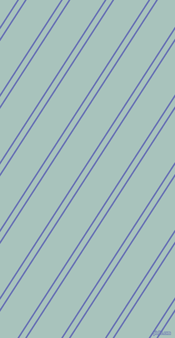 57 degree angles dual stripe line, 3 pixel line width, 10 and 58 pixels line spacing, Chetwode Blue and Opal dual two line striped seamless tileable