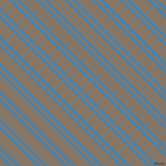 135 degree angle dual striped line, 8 pixel line width, 10 and 40 pixel line spacing, Curious Blue and Sand Dune dual two line striped seamless tileable
