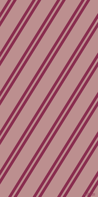 58 degree angles dual stripes lines, 9 pixel lines width, 6 and 43 pixels line spacing, Disco and Rosy Brown dual two line striped seamless tileable