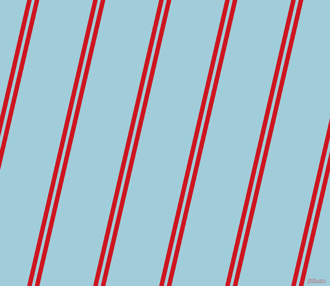77 degree angles dual stripes lines, 9 pixel lines width, 6 and 106 pixels line spacing, Fire Engine Red and Regent St Blue dual two line striped seamless tileable