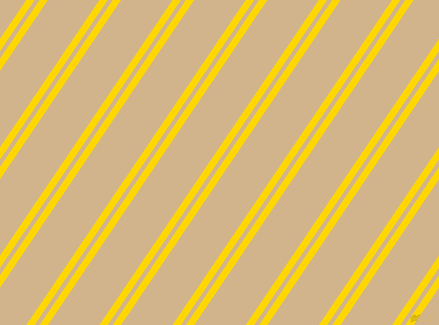 56 degree angle dual stripes line, 10 pixel line width, 6 and 62 pixel line spacing, Gold and Tan dual two line striped seamless tileable