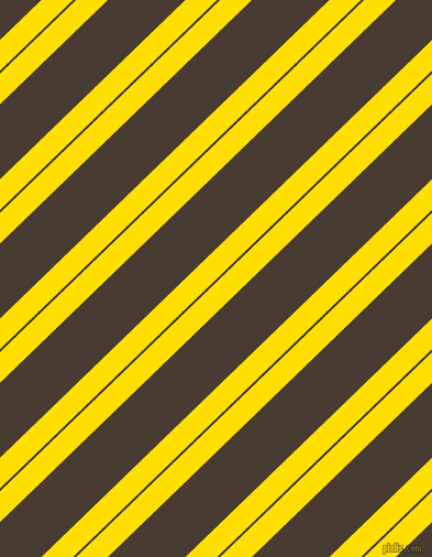 44 degree angle dual stripes lines, 20 pixel lines width, 2 and 49 pixel line spacing, Golden Yellow and Taupe dual two line striped seamless tileable