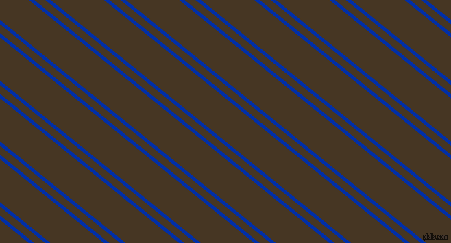 141 degree angles dual striped lines, 5 pixel lines width, 10 and 49 pixels line spacing, International Klein Blue and Clinker dual two line striped seamless tileable