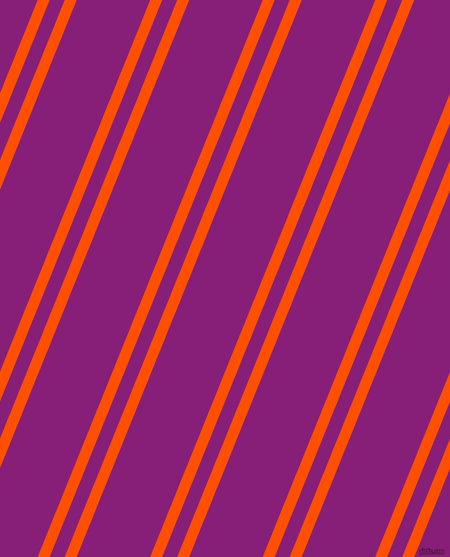 68 degree angle dual striped line, 16 pixel line width, 20 and 98 pixel line spacingInternational Orange and Dark Purple dual two line striped seamless tileable