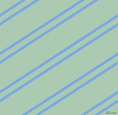 33 degree angles dual stripe line, 9 pixel line width, 16 and 75 pixels line spacing, Jordy Blue and Gum Leaf dual two line striped seamless tileable