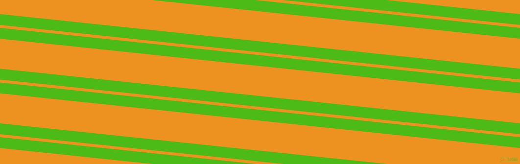 174 degree angles dual striped line, 22 pixel line width, 6 and 61 pixels line spacing, Kelly Green and Carrot Orange dual two line striped seamless tileable