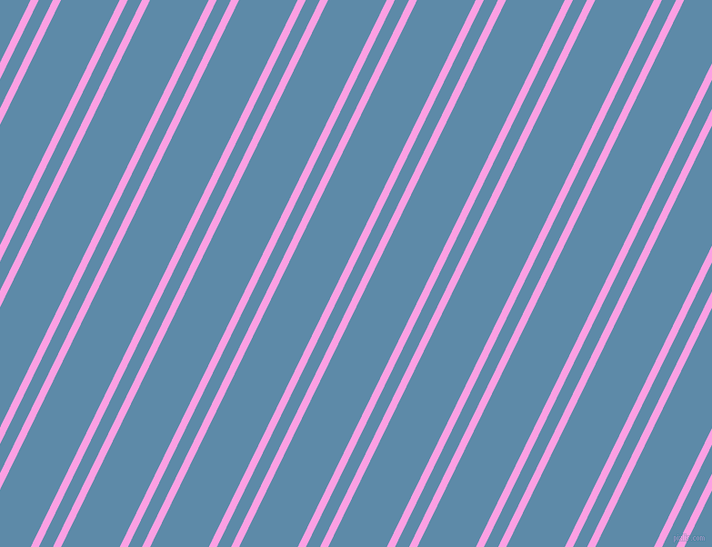 64 degree angles dual stripes lines, 8 pixel lines width, 14 and 58 pixels line spacing, Lavender Rose and Air Force Blue dual two line striped seamless tileable