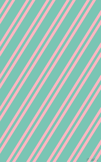 58 degree angle dual striped line, 9 pixel line width, 8 and 31 pixel line spacing, Light Pink and Monte Carlo dual two line striped seamless tileable