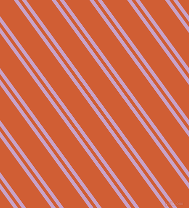126 degree angle dual striped line, 7 pixel line width, 6 and 41 pixel line spacing, Lilac and Chilean Fire dual two line striped seamless tileable