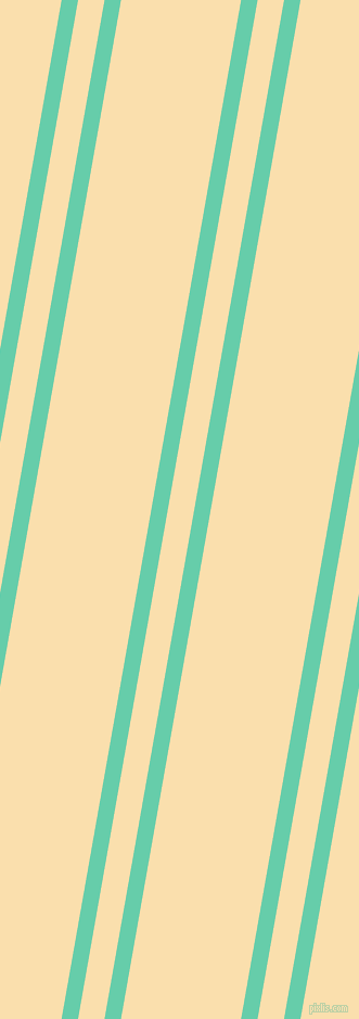 80 degree angles dual striped lines, 15 pixel lines width, 24 and 109 pixels line spacing, Medium Aquamarine and Peach-Yellow dual two line striped seamless tileable