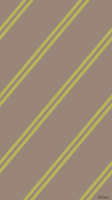 50 degree angles dual stripe lines, 10 pixel lines width, 8 and 113 pixels line spacing, Olive Green and Almond Frost dual two line striped seamless tileable